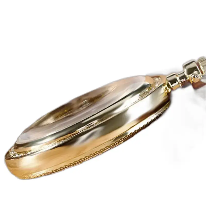 Montre de Poche à Gousset Luxe Saphir D’or, montre dorée élégante et raffinée