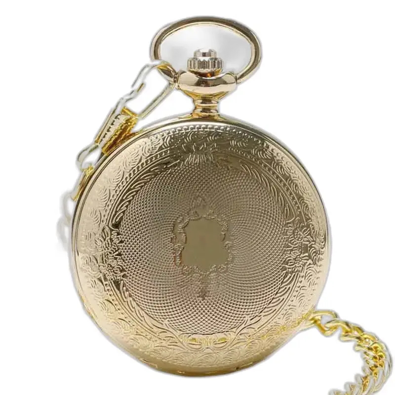 Montre de Poche à Gousset Luxe Topaze D’or dorée avec chaîne élégante