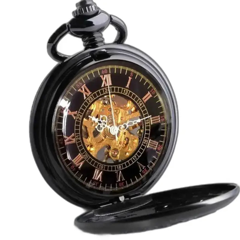Montre de Poche à Gousset Steampunk Erbium Luxe noire et élégante