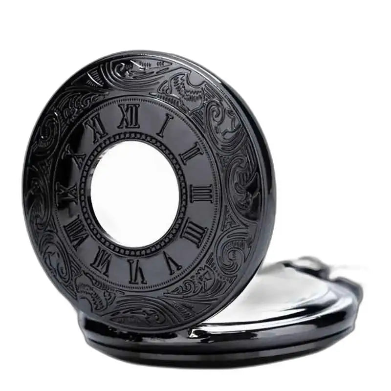 Montre de Poche à Gousset Steampunk Mercure avec chiffres romains en noir