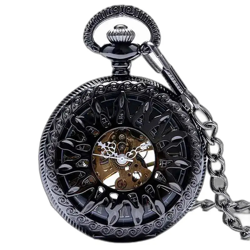 Montre de Poche à Gousset Steampunk Titane avec un élégant design noir