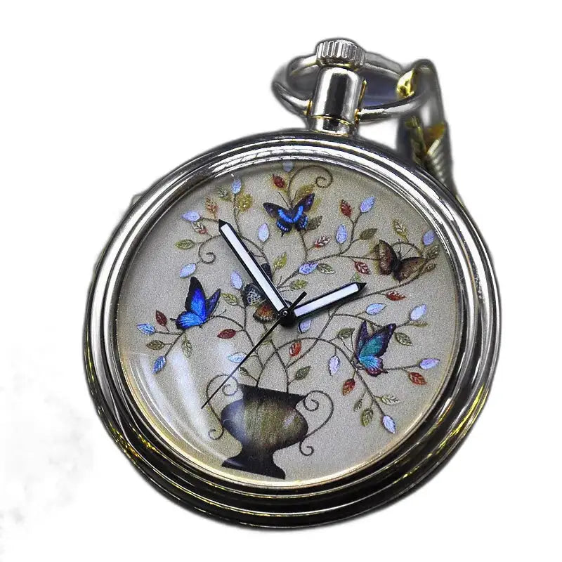 Montre de Poche Enchanting Butterfly Vintage Or avec motif de papillon enchanteur