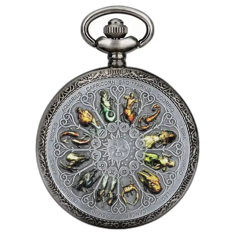 Montre de Poche Gousset Horoscope Vintage avec design zodiacal élégant