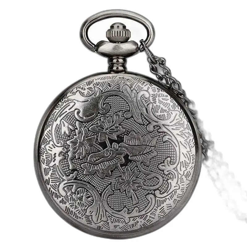 Montre de Poche Gousset Horoscope Vintage en métal sombre et orné
