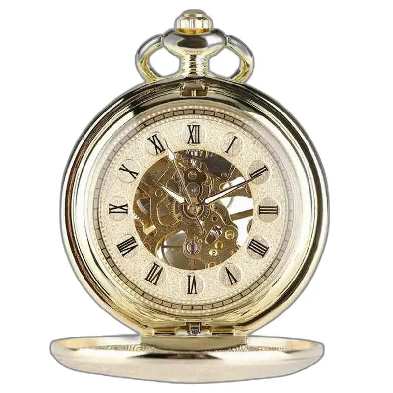 Montre de Poche Luxe Jade D’or avec un design en or ton sur fond élégant