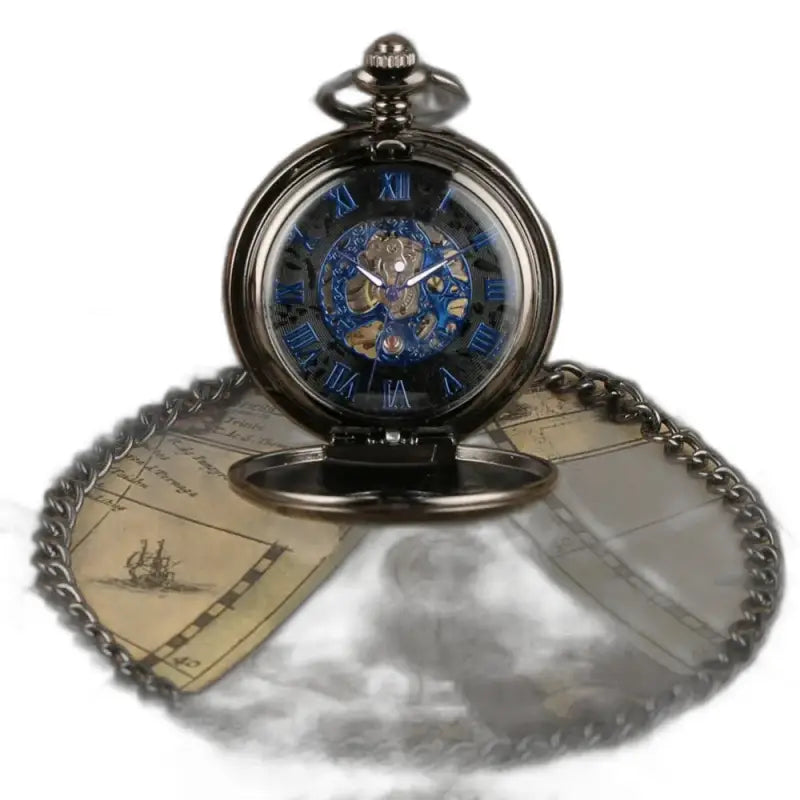 Montre de Poche Mécanique Etherealsky Moderne pour Homme avec cadran ouvert
