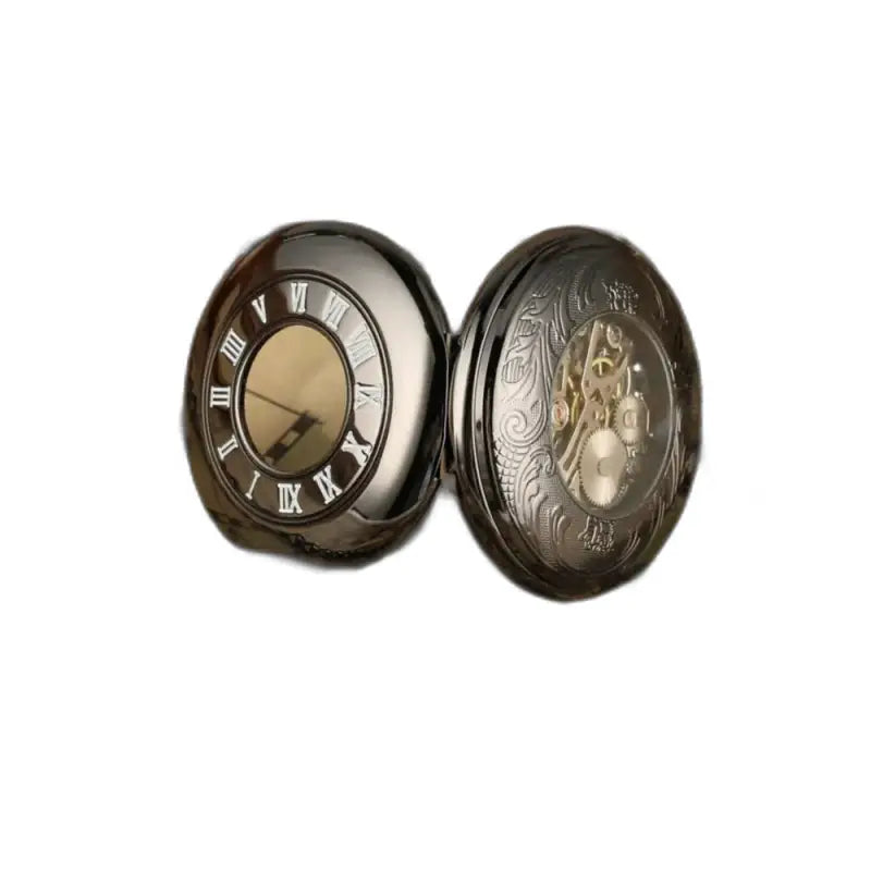 Montre de Poche Mécanique Etherealsky Moderne pour Homme avec cadran noir ouvert