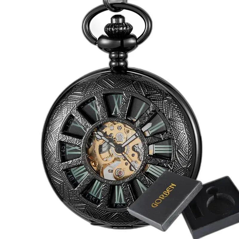 Montre de Poche Mécanique Green Lantern avec des engrenages visibles et une allure unique