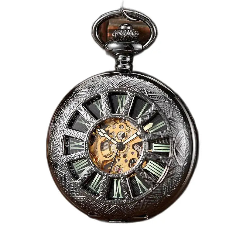 Montre de Poche Mécanique Green Lantern au design en métal noir avec une allure unique