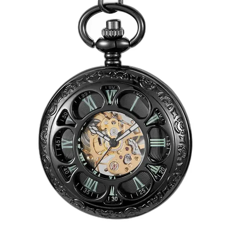 Montre de Poche Mécanique Green Lantern avec un élégant squelette noir