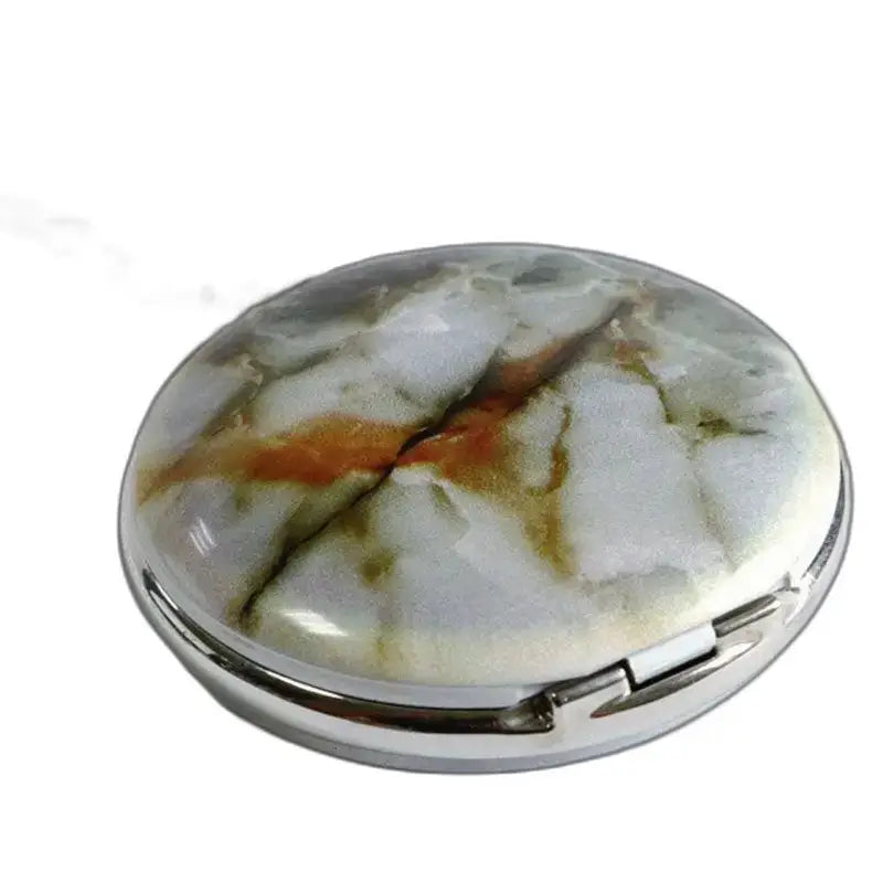 Compact miroir rond en marbre, accessoire Montre de Poche Mécanique Marbre Luxe
