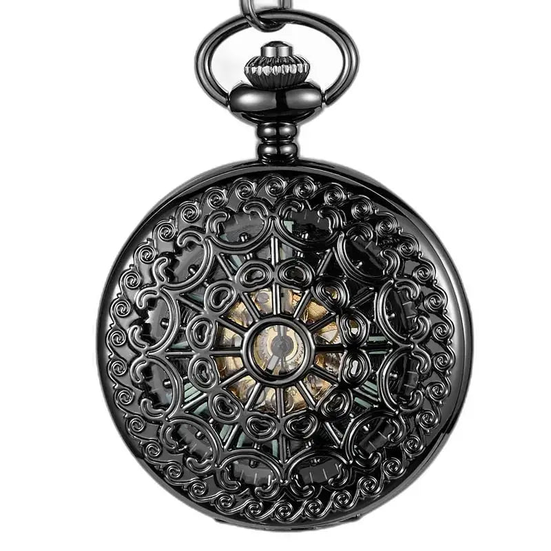 Montre de Poche Mécanique Vintage Green Lantern avec un design noir orné