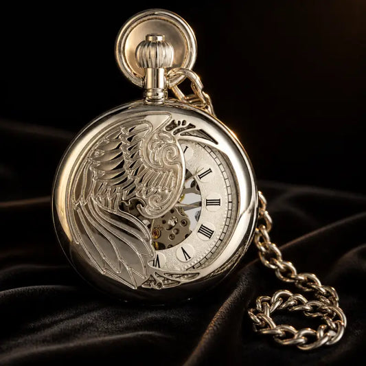 Montre à Gousset Mécanique Demi-chasseur Squelette - Univers Gousset