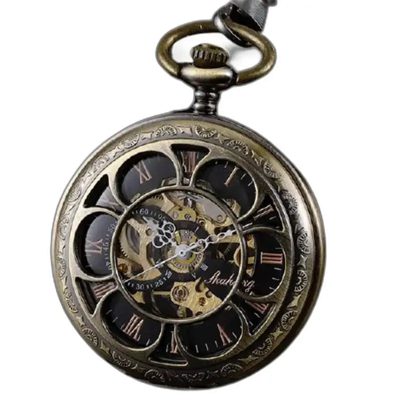Montre de Poche Oignon Luxe Mécanique avec boitier ornementé et remontage manuel