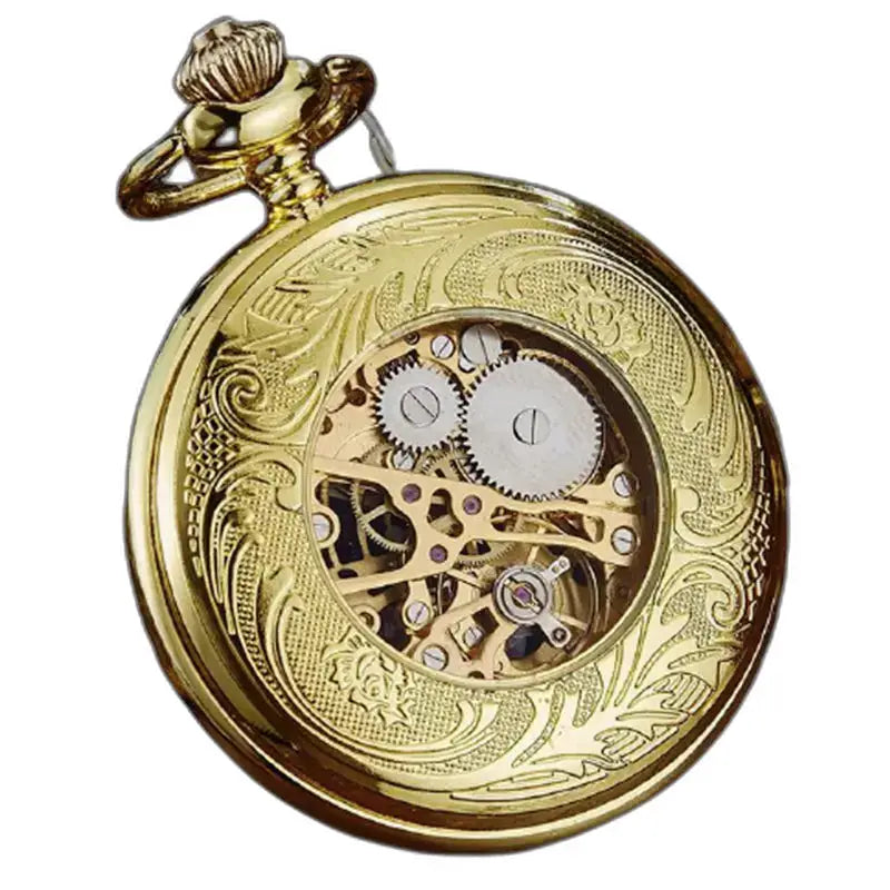 Montre de Poche Oignon Luxe Mécanique avec boitier oignon et remontage manuel visible