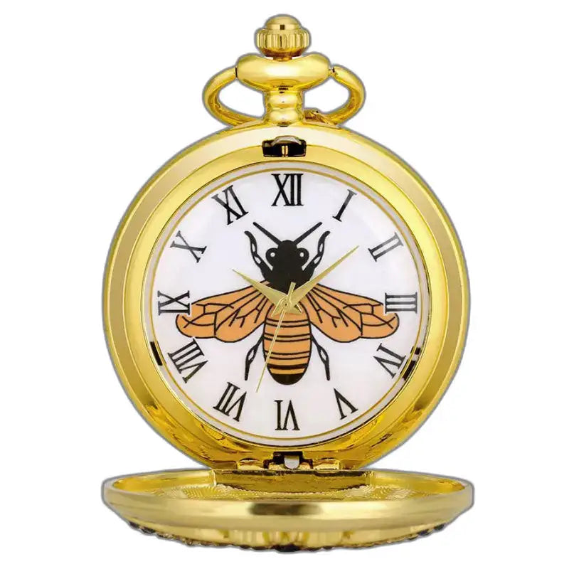 Montre de Poche Quartz Papillon Or Classique avec design de abeille élégant