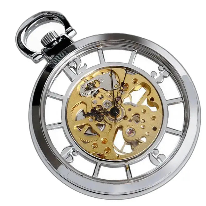 Montre de Poche Squelette avec Remontage Manuel au cadran squelette en argent