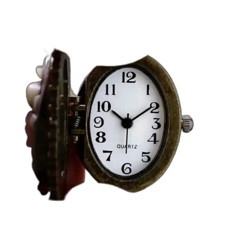 Montre Flamant Rose avec Boîtier Bronze et style vintage de montre à quartz