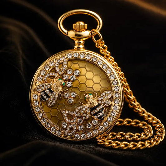 Montre à Gousset Quartz Abeille Femme Collier - Univers Gousset
