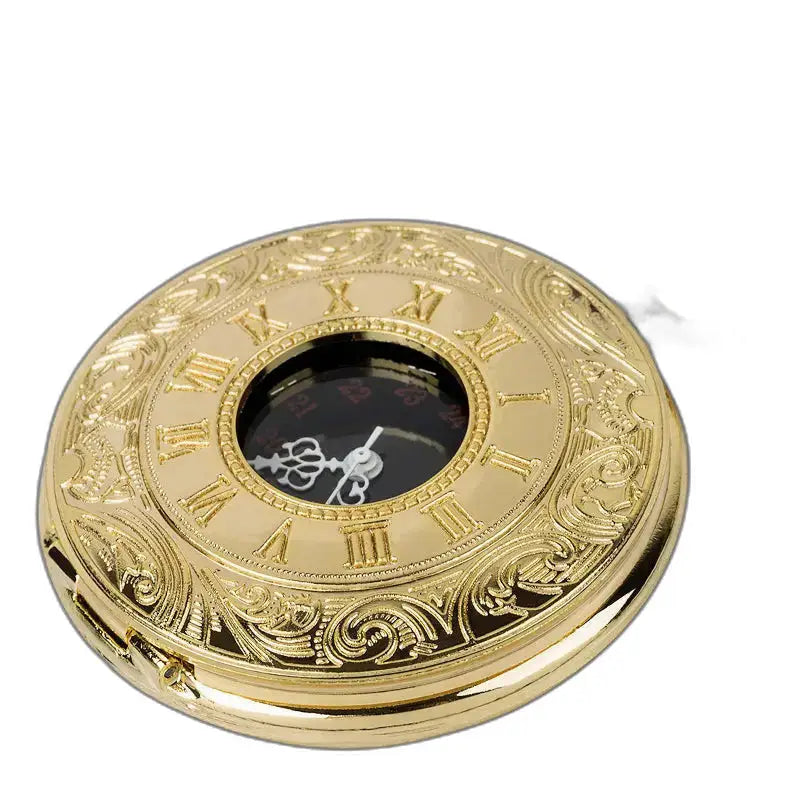 Montre à gousset dorée ornée, modèle luxe pour homme et femme, style half hunter