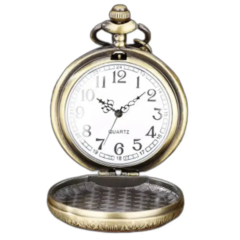 Montre Gousset Collier Bronze Vintage Mandala avec montre de poche antique ouverte