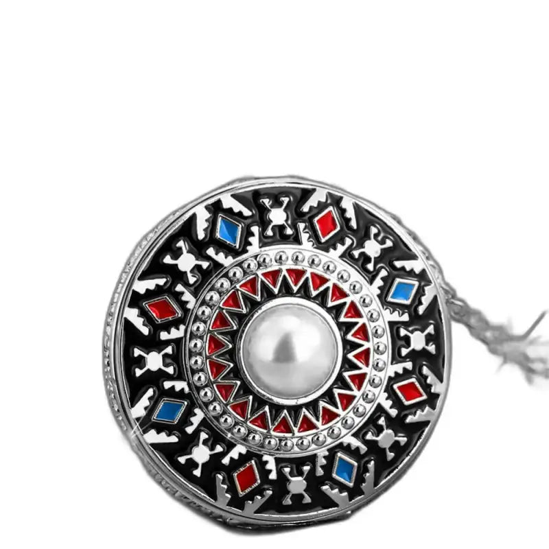 Broche circulaire ornée avec centre en perle pour Montre Gousset Collier Diamond