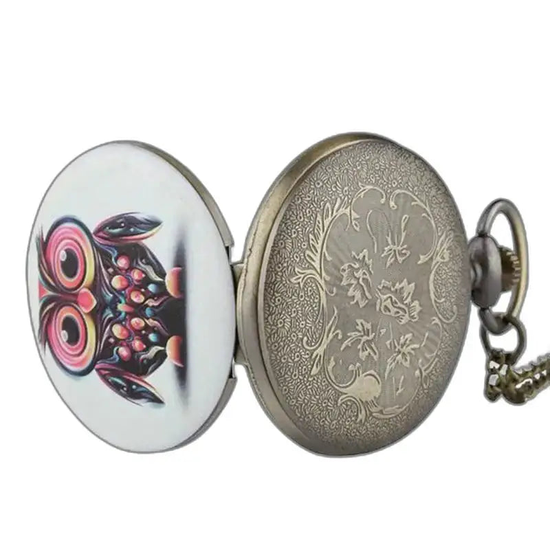 Montre Gousset Collier Femme Multicolore avec un design de hibou élégant