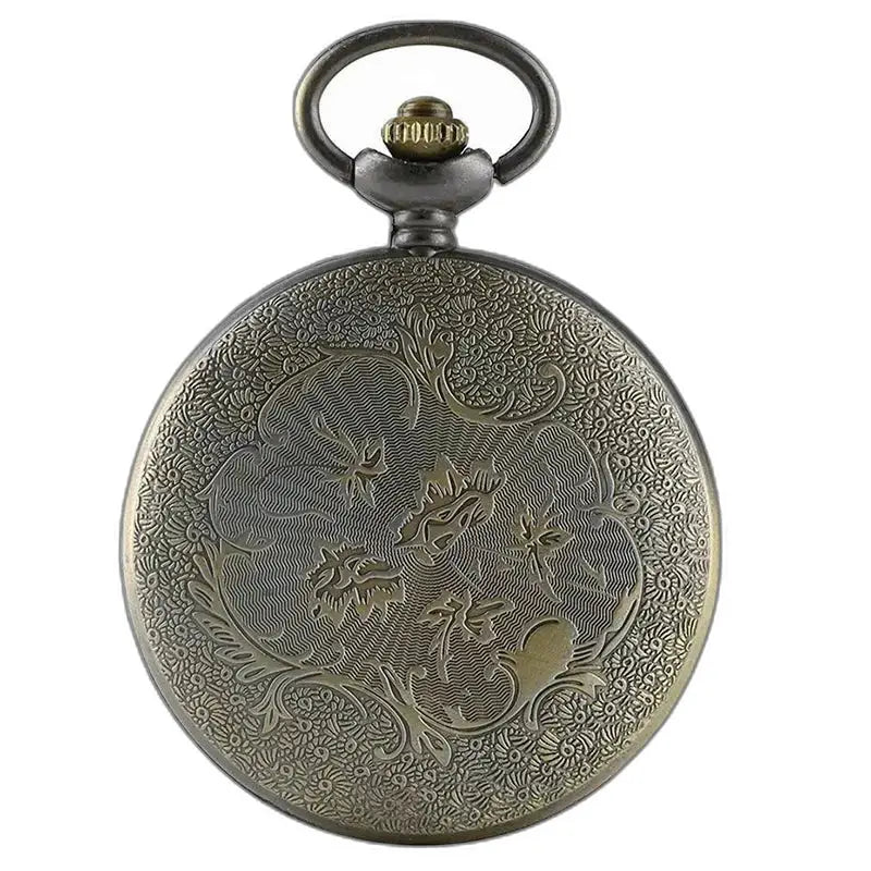 Montre Gousset Collier Quartz Vintage Femme Homme avec un élégant boîtier en bronze