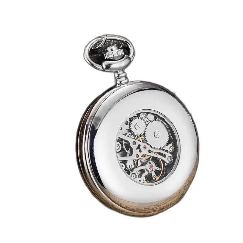 Montre à gousset en argent avec un design chic et une complication moderne