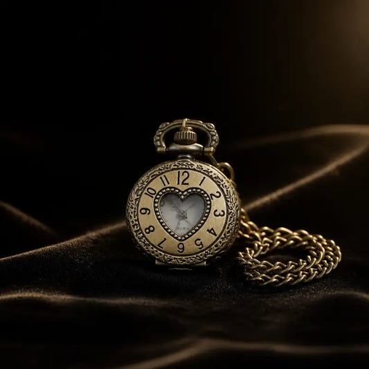 Montre à Gousset Cœur Gravé Femme Vintage - Univers Gousset