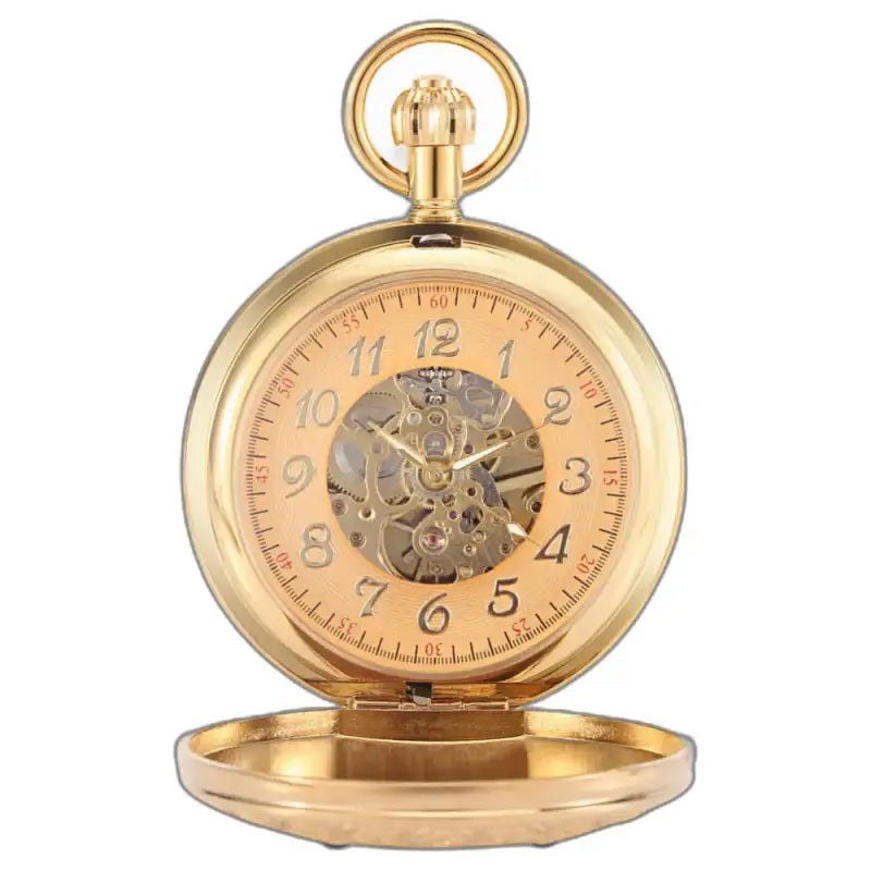 Montre Gousset Double Golden Majesty Chic en montre gousset couleur or élégante