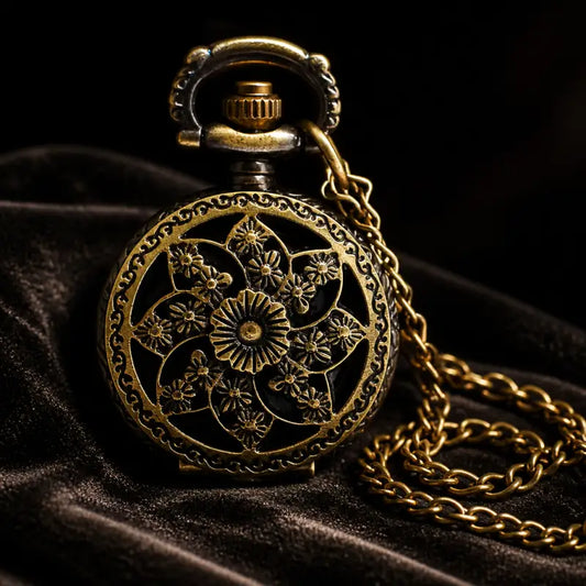 Montre à Gousset Quartz Collier Fleur Femme - Univers Gousset