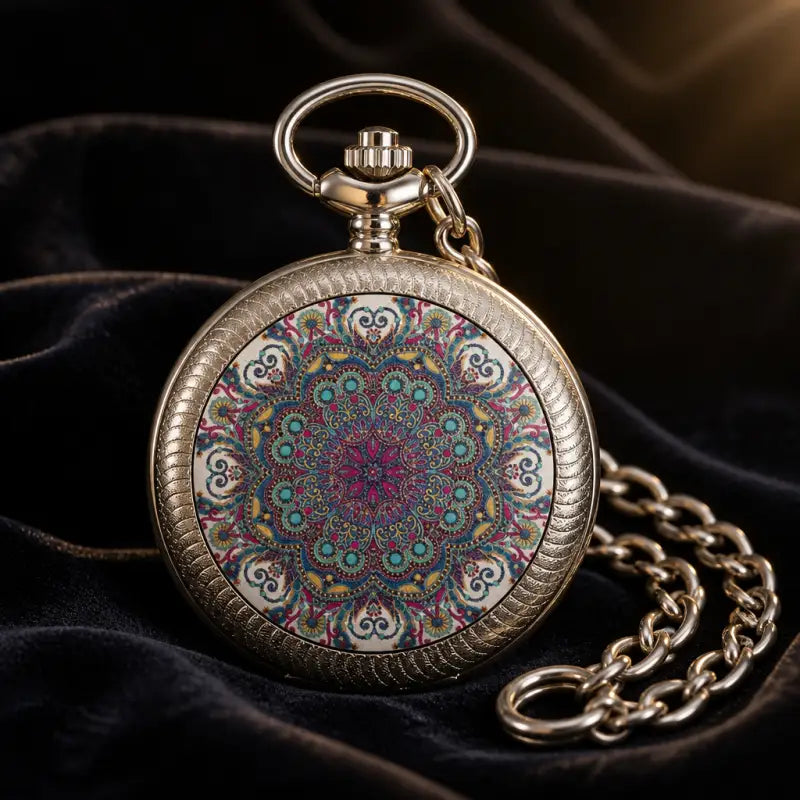 Montre à Gousset Quartz Chasseur Fleurs Femme - Univers Gousset