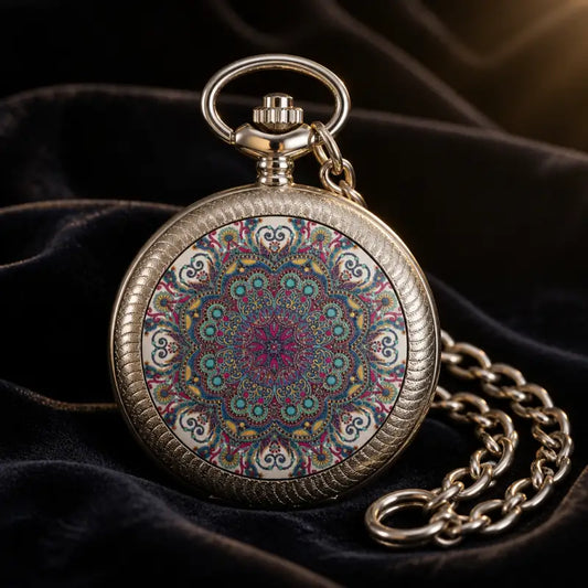 Montre à Gousset Quartz Chasseur Fleurs Femme - Univers Gousset