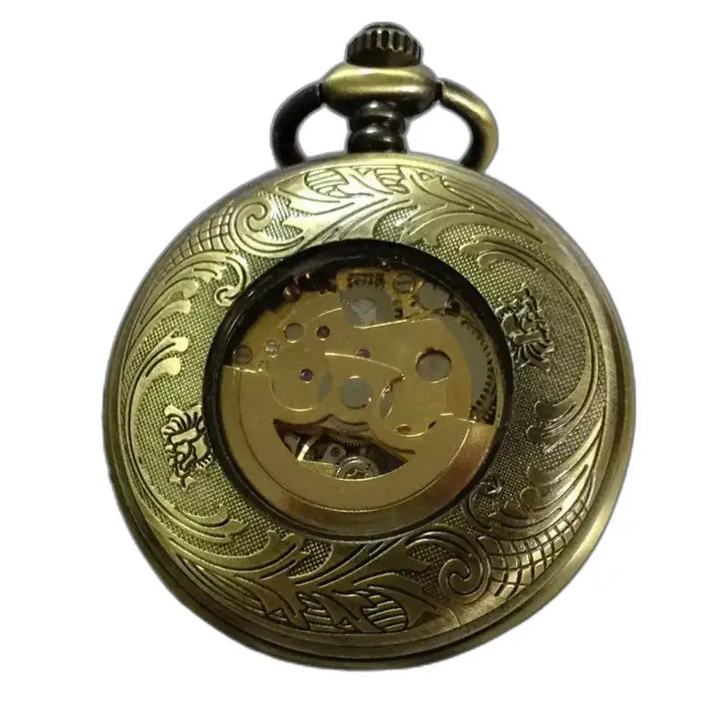 Montre Gousset Homme Automatique Vintage en bronze orné, élégante et intemporelle