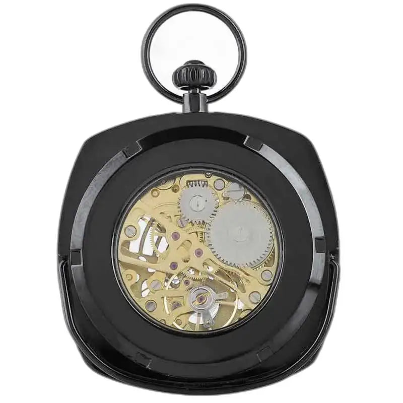 Montre Gousset Homme Moderne avec Mécanisme Mécanique en noir élégante