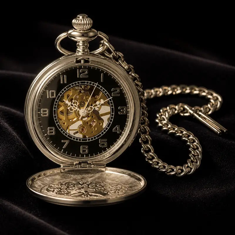Montre à Gousset Mécanique Chasseur Squelette - Univers Gousset