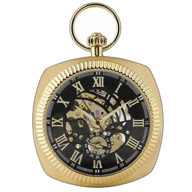 Montre Gousset Mécanique Luxe pour Homme en or avec chiffres romains