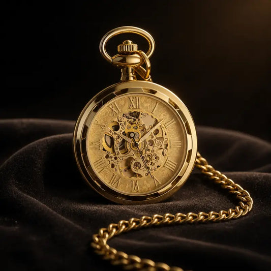 Montre à Gousset Mécanique Squelette Open Face - Univers Gousset