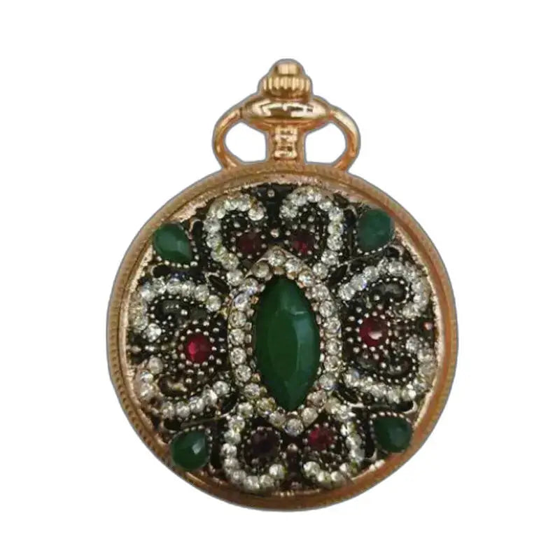 Pendentif en or orné de gemmes pour Montre Gousset Or Femme Classique Automatique