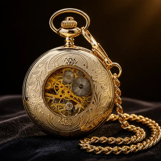 Montre à Gousset Mécanique Squelette Demi-chasseur - Univers Gousset