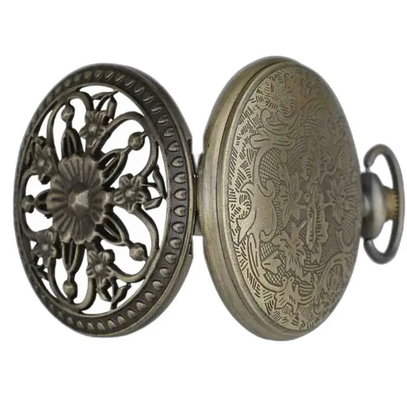 Montre Gousset Pendentif en bronze orné, élégante et intemporelle
