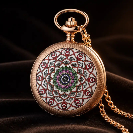 Montre à Gousset Quartz Fleurs Émeraude Femme - Univers Gousset