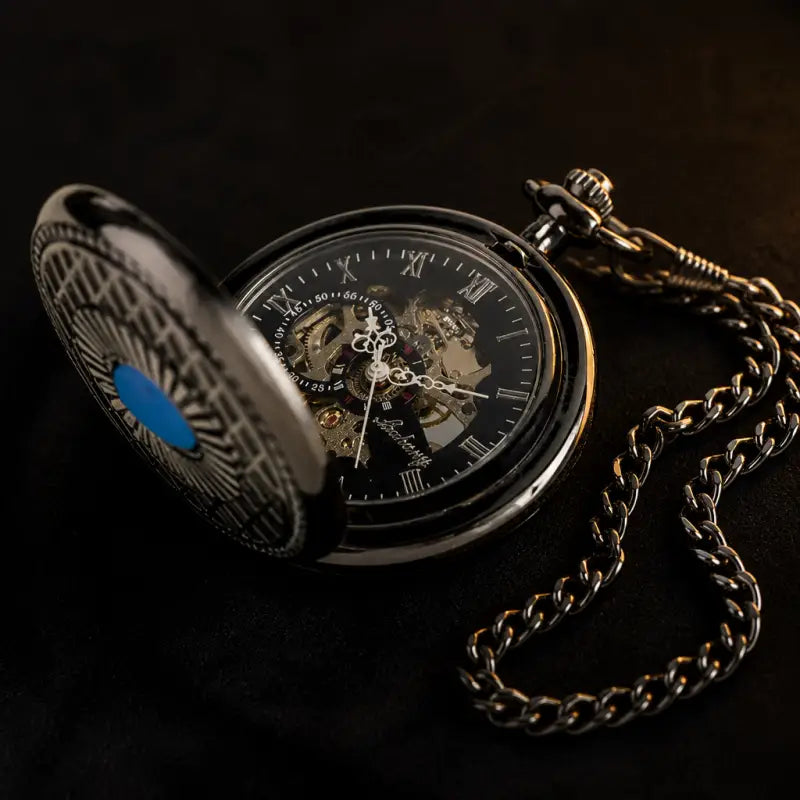 Montre à Gousset Mécanique Steampunk Saphir Homme - Univers Gousset
