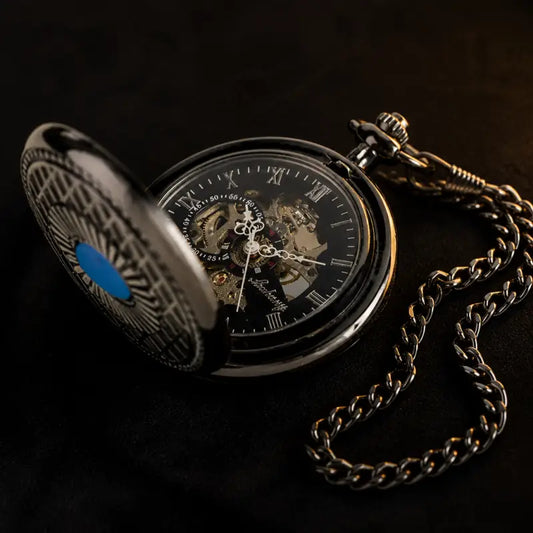 Montre à Gousset Mécanique Steampunk Saphir Homme - Univers Gousset