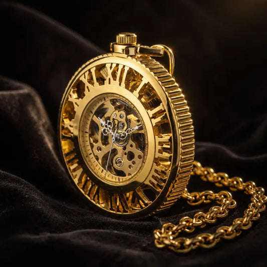Montre à Gousset Mécanique Squelette Romain - Univers Gousset