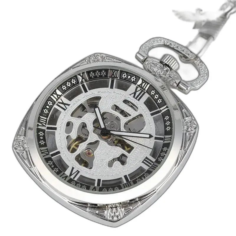 Montre homme à gousset Chic Moderne avec un élégant boîtier en argent