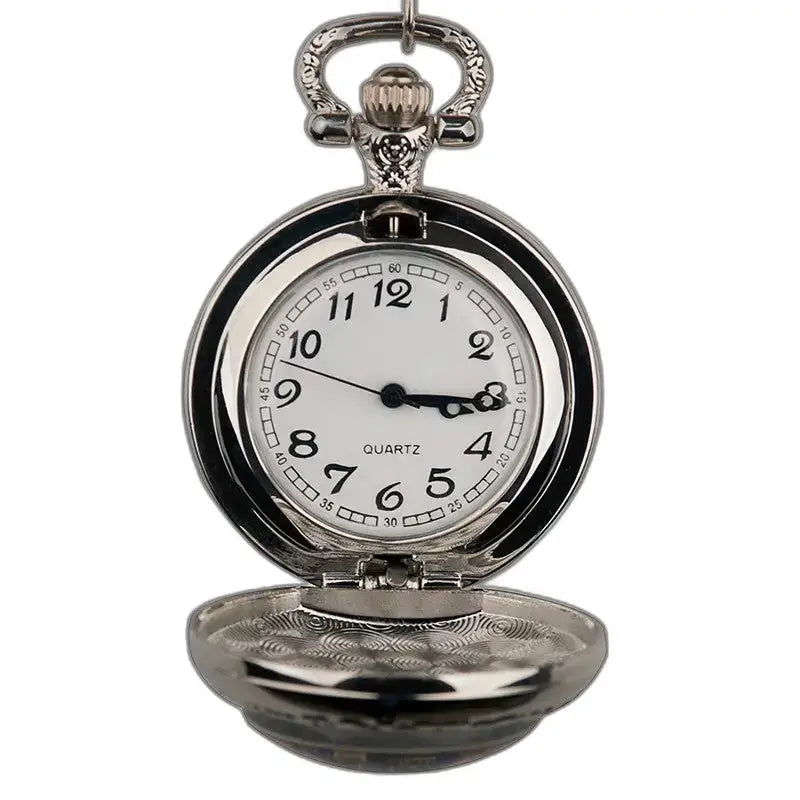 Montre Pendentif Chat en Acier Inoxydable avec Mécanisme Analogique et élégant design ouvert
