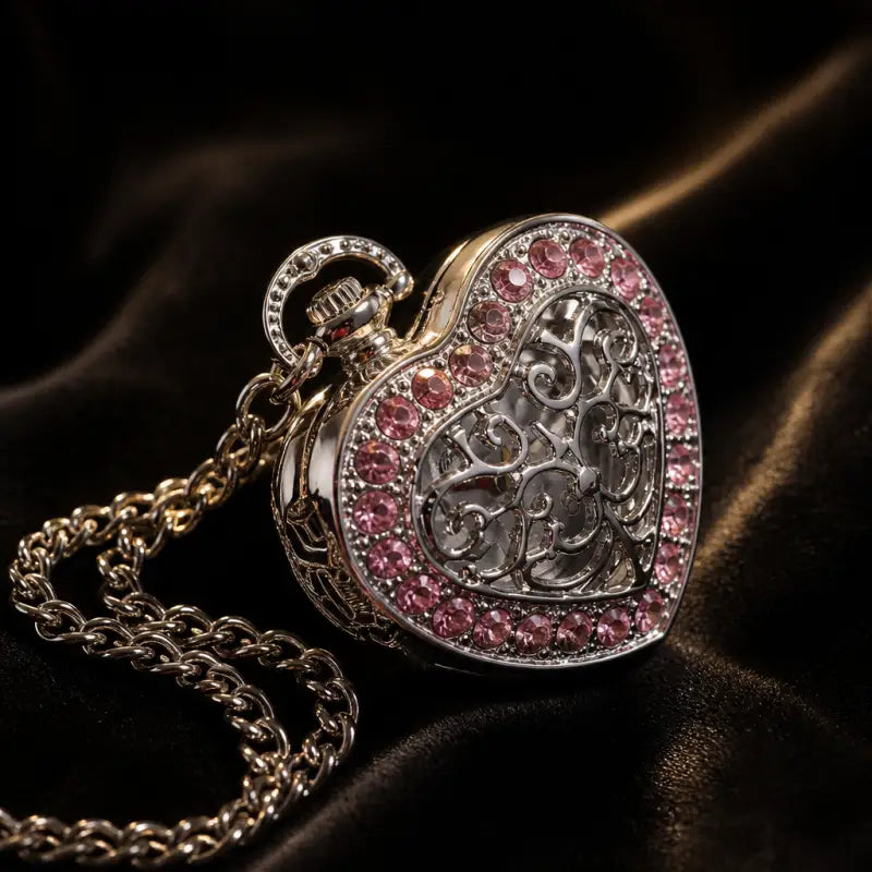 Montre à Gousset Mécanique Cœur Pendentif Femme - Univers Gousset
