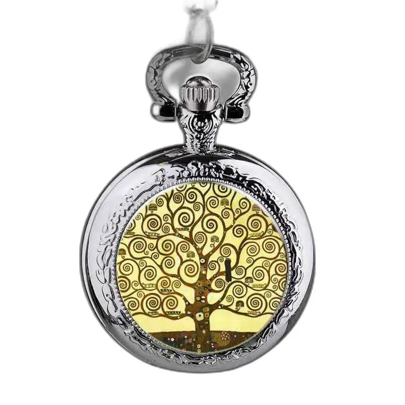 Montre Pendentif élégante Arbre avec design d’arbre en argent pour femme